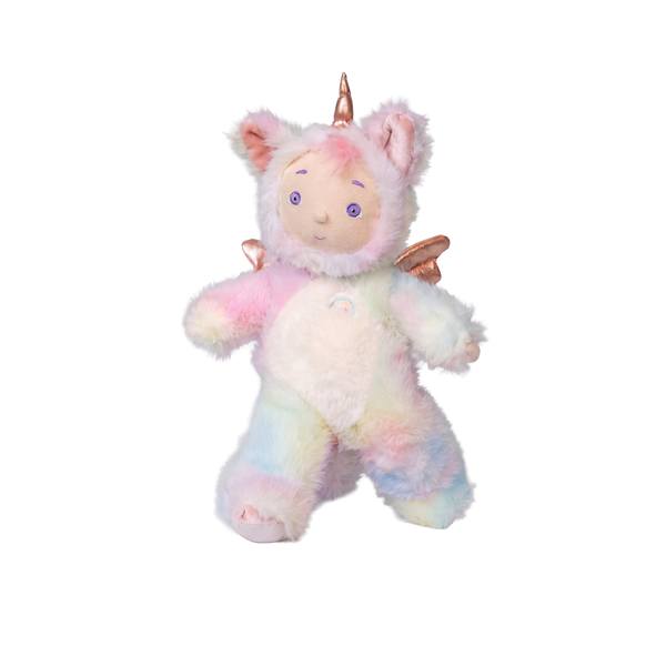 Plush toy with unicorn design on a white background