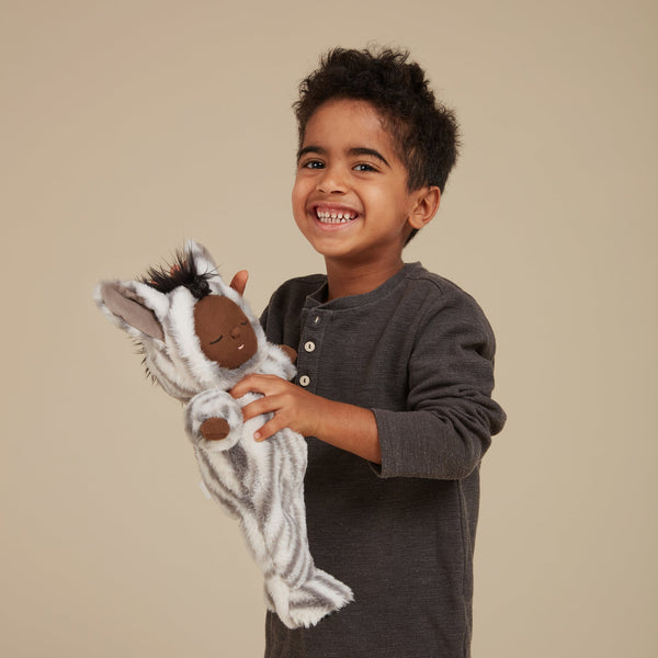 zebra soft toy for kids. Snuggly collectable zebra plush doll, suitable from birth.