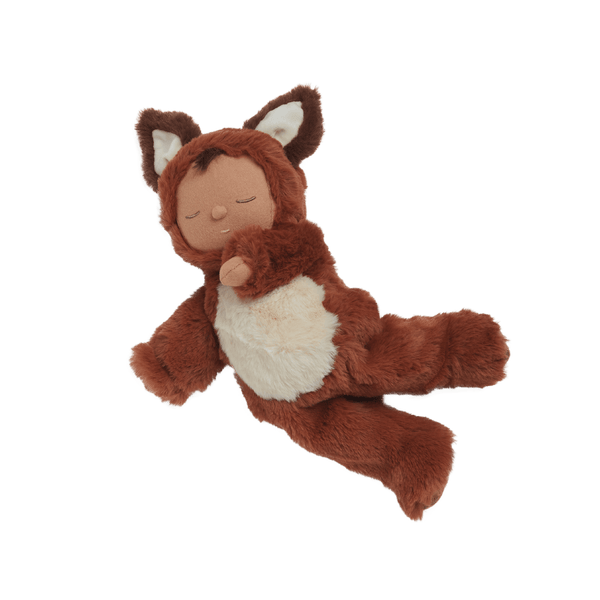 Cozy Dinkums - Fox - Finnley by Dozy Dinkums is a sleepy rust-colored soft doll with floppy limbs and a fluffy cream belly for cuddly imaginative play