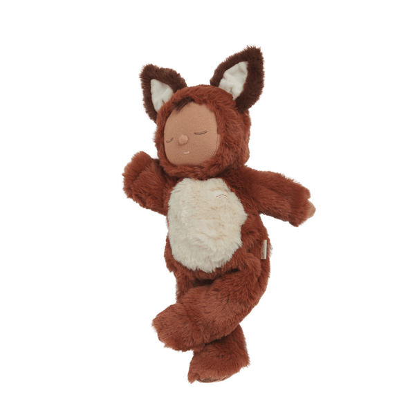 Cozy Dinkums - Fox - Finnley by Dozy Dinkums is a soft rust-colored fox doll with a fluffy cream belly and floppy body for cuddly imaginative play