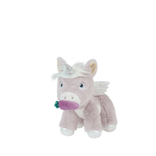 Dinkum Unicorn - Glimmer lilac plush unicorn soft toy with a white mane wings and horn by Dinkum Unicorns