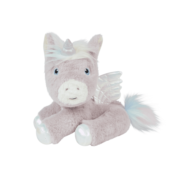 Dinkum Unicorn - Glimmer by Dinkum Unicorns is a soft lilac plush unicorn with a pearly horn white wings and a fluffy pastel tail