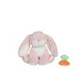 Binky Bunny - Dot pink plush bunny soft toy with floppy ears and a small carrot accessory from Dinkum Pets