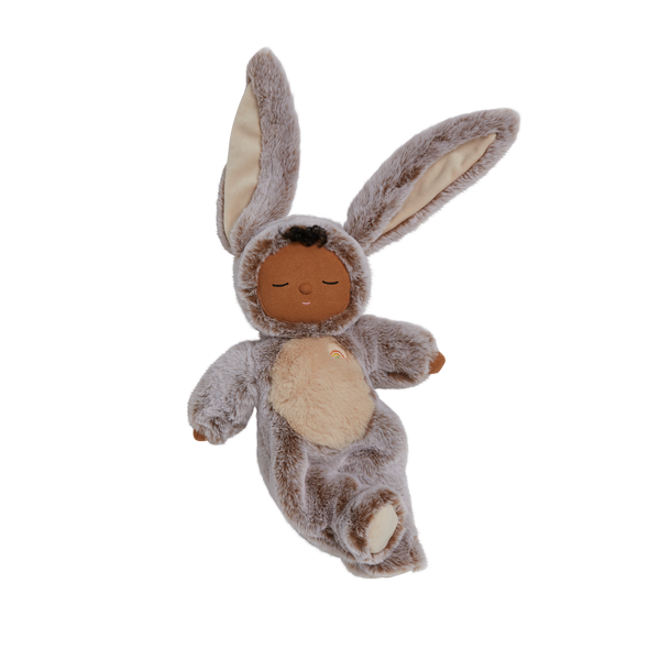 Soft and cuddly bunny plush doll with floppy ears. Posable and gently weighted for a calming presence. This bunny soft toy is the ideal companion from birth.