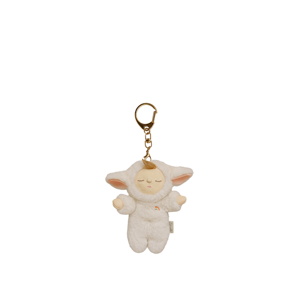 Cozy Lamby Pookie Bag Charm in Cream | Plush Keychain | Dinkum