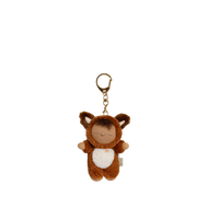 Plush keychain of sleeping baby on a transparent background