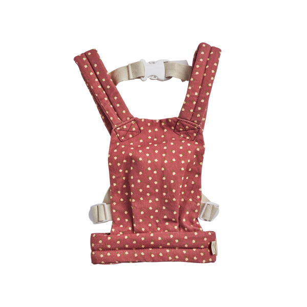 Olli Ella Christmas theme Sweetheart Red print Carrier for dolls