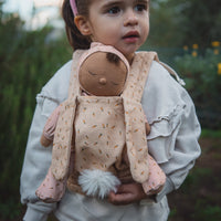 Pink, easter-themed plush doll, perfectly weighted and posable for imaginative doll play. Sodt and cuddly plush doll, an ideal companion from birth.