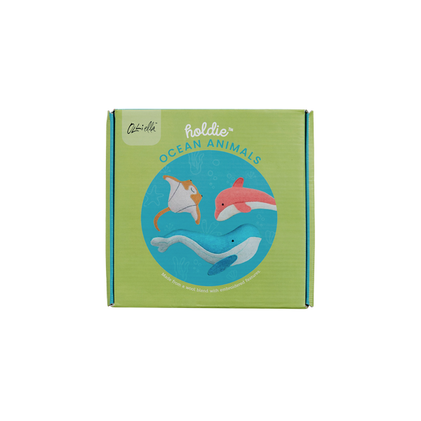 Set of plush felted ocean animal toys for kids. Set of small ocean animal toys featuring Whale, Dolphin and Stingray