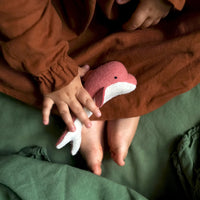 Set of plush felted ocean animal toys for kids. Set of small ocean animal toys featuring Whale, Dolphin and Stingray