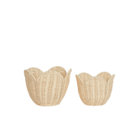 Rattan Lily Basket Set - Buttercream