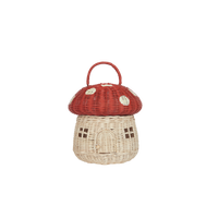 Rattan Mushroom Basket - Red