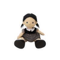 Dream Dinkum - Wendy Witch Black soft doll by Dinkum Dolls dressed in a black witch costume with a sparkly skirt and black shoes