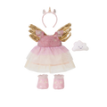 Unicorn Outfit Set by Doll Accessories with a pink tutu dress unicorn headband golden wings pink boots and a cloud accessory for imaginative doll play