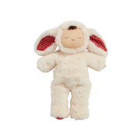 Olli Ella Christmas themed Cozy Dinkum Bunny with red ear and foot features