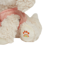 Olli Ella Dinkum Dog Cookie close look at embroidered rainbow paw print