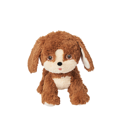 Dinkum Dogs - Buddy cuddly brown and cream plush puppy with floppy ears and soft recycled fabric for imaginative play and loving Dinkum Doll walks