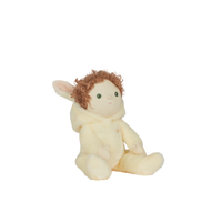 A soft, cuddly plush bunny toy with a yellow-colored coat, perfect for small hands and imaginative play. Perfectly weighted and collectable easter-themed plush toy.