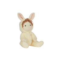 A soft, cuddly plush bunny toy with a yellow-colored coat, perfect for small hands and imaginative play. Perfectly weighted and collectable easter-themed plush toy.