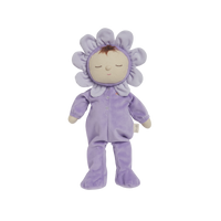 Adorable Dozy Dinkums plush flower doll in Pickle Lavender. Soft and cuddly, perfect for play and snuggling. Made from high-quality, safe materials.