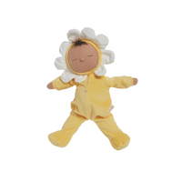 Charming Pip Buttercup Dozy Dinkums plush flower doll by Olli Ella. Ideal for imaginative play and comfort, crafted from durable, child-friendly fabrics.