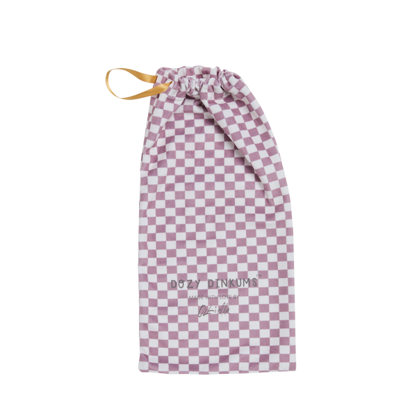 purple check printed bag for Olli Ella Dozy Dinkum Dolls.