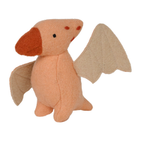 Set of plush felted dinosaur toys for kids. Set of prehistoric small dinosaur toys featuring Pterodactyl, T-Rex and Ankylosaurus.