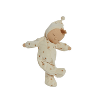 Beautiful plush doll, posable and perfectly weighted for calm. The Lullaby Lyra includes a pompom on their bonnet that plays a sleepy tune when pulled. This doll is suitable from birth.