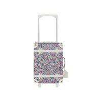 Charming Wildflower kids travel suitcase by Olli Ella. Ideal for children's travel, with a spacious interior and playful floral pattern. Constructed from recycled plastic bottles