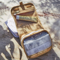 Yellow kids travel toiletry bag. Functional wash bag for kids sleepovers, school camps, daycare and holidays.