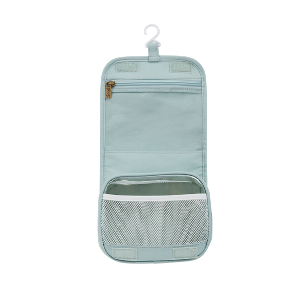 Blue kids travel toiletry bag. Functional wash bag for kids sleepovers, school camps, daycare and holidays.