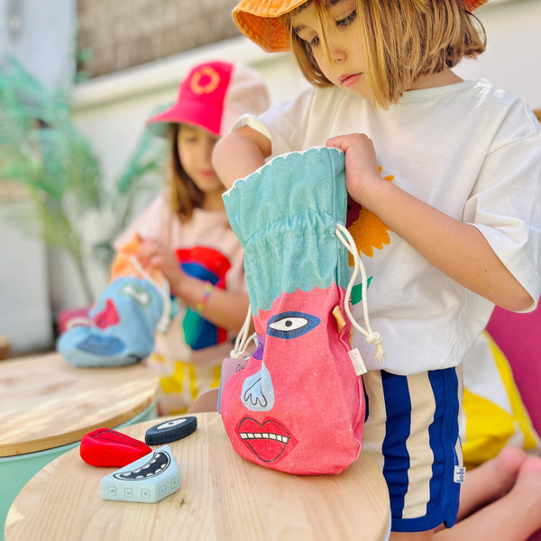 Vibrant resin and natural granite combine to create these perfect play companions. Explore, stack, and imagine endless stories with these weighted, tactile treasures.